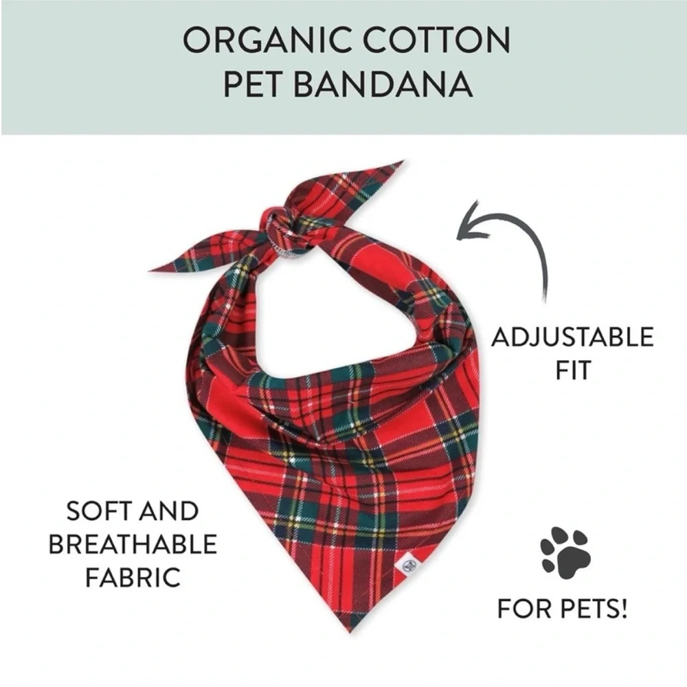 The Honest Company Plaid Pet Holiday Bandana